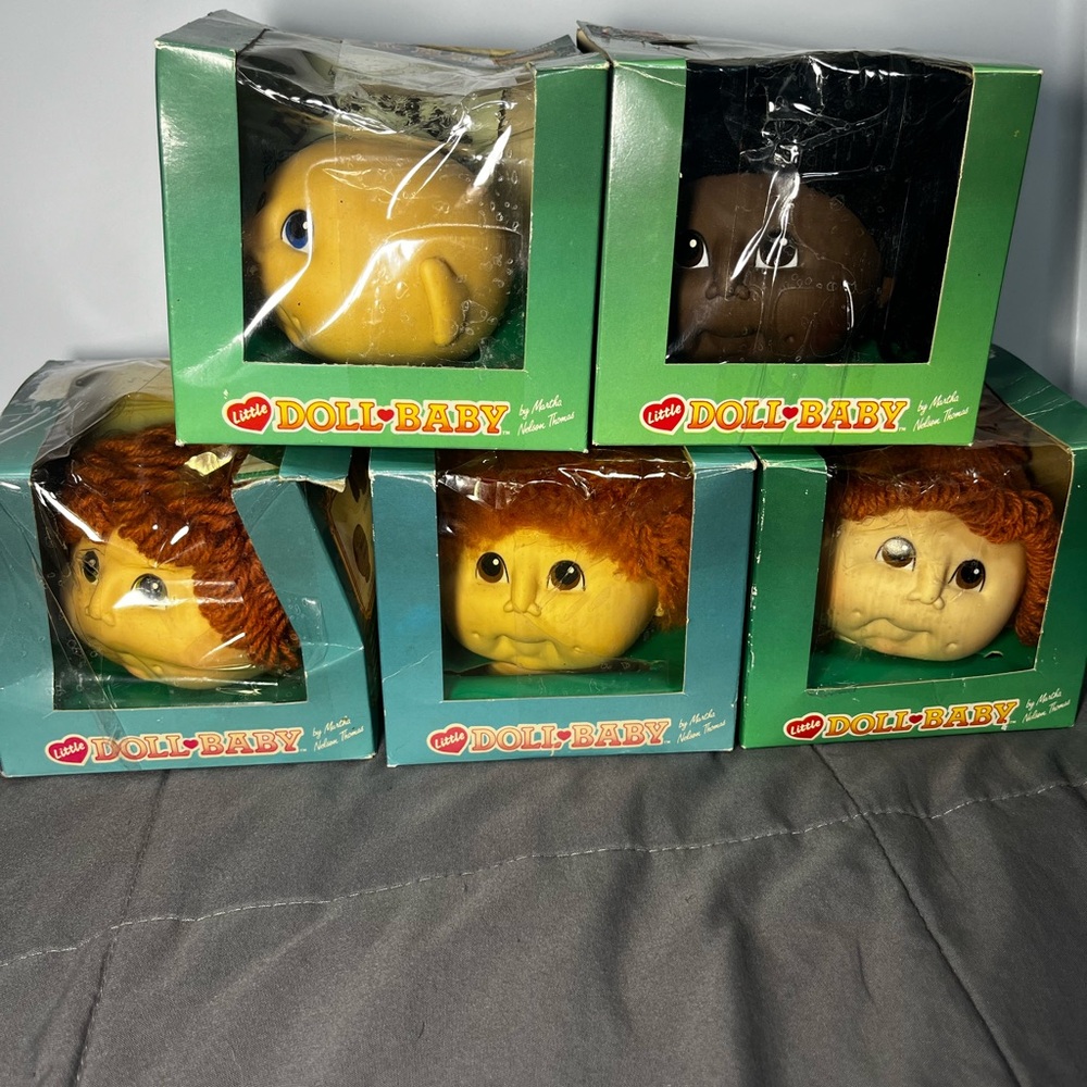 Vintage Doll Baby Heads Lot‎ of 5 | 1984 Martha Nelson Thomas New Cabbage Patch